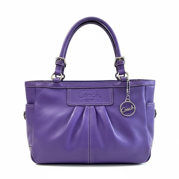 💜 Stunning Coach Purple Leather Satchel & Matching Wallet Set 💜 - Picture 3 of 13